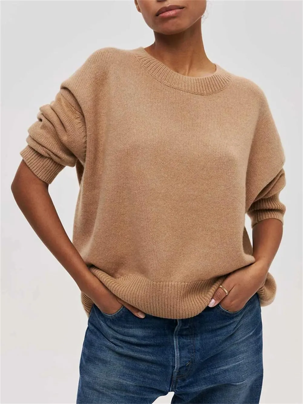 Women's Turtleneck Pullovers Knitted Sweater Winter Warm Oversized Soft Thick Jumper Top