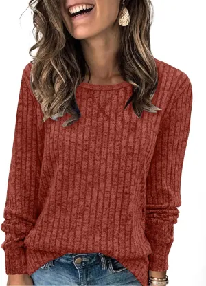 XIEERDUO Long Sleeve Shirts for Women Tunic Tops Casual Fall Tops Lightweight Sweaters 2024