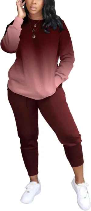 YeGine Womens 2 Piece Outfits Sweatsuits Casual Long Sleeve Jogger Tracksuits Lounge Sets With Pockets