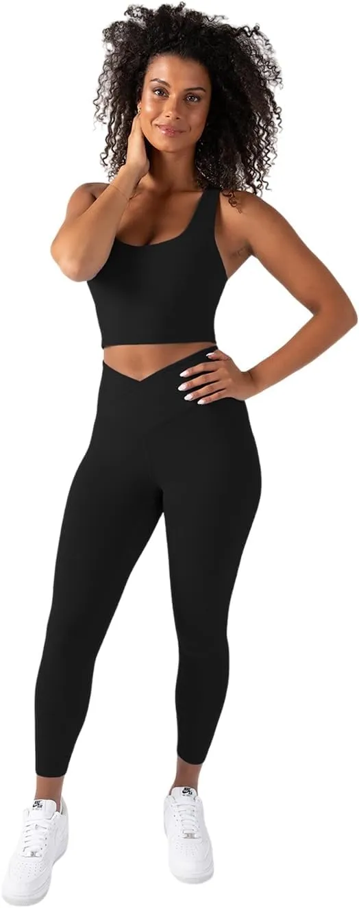 YITTY Active Women's Ultraluxe Crossover High-Waist Legging, Athleisure, 4-Way-Stretch