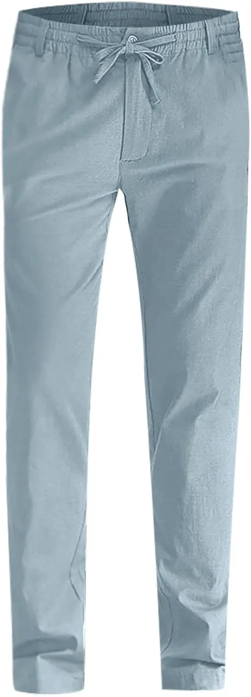 Ymosrh Mens Fashion Joggers Pants Large Elastic Waist Cotton Versatile Solid Color Sweatpants Scrubs Men Set Joggers