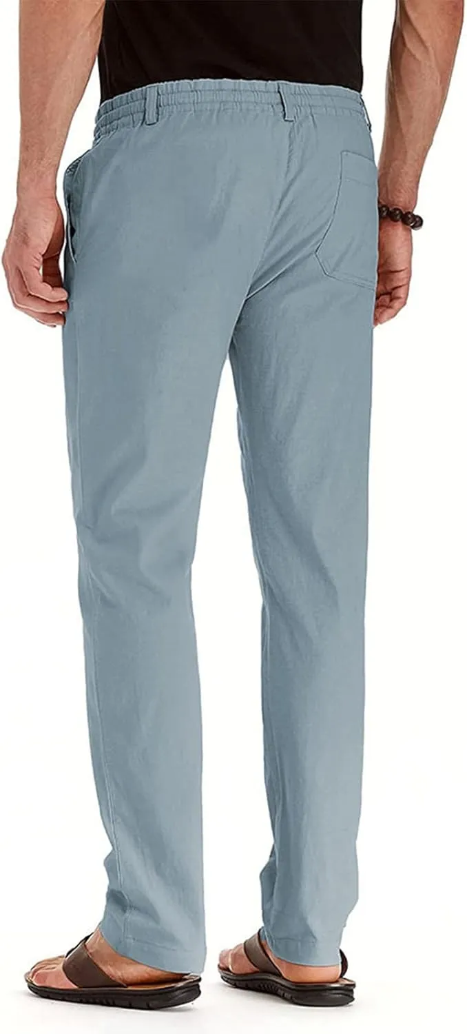 Ymosrh Mens Fashion Joggers Pants Large Elastic Waist Cotton Versatile Solid Color Sweatpants Scrubs Men Set Joggers