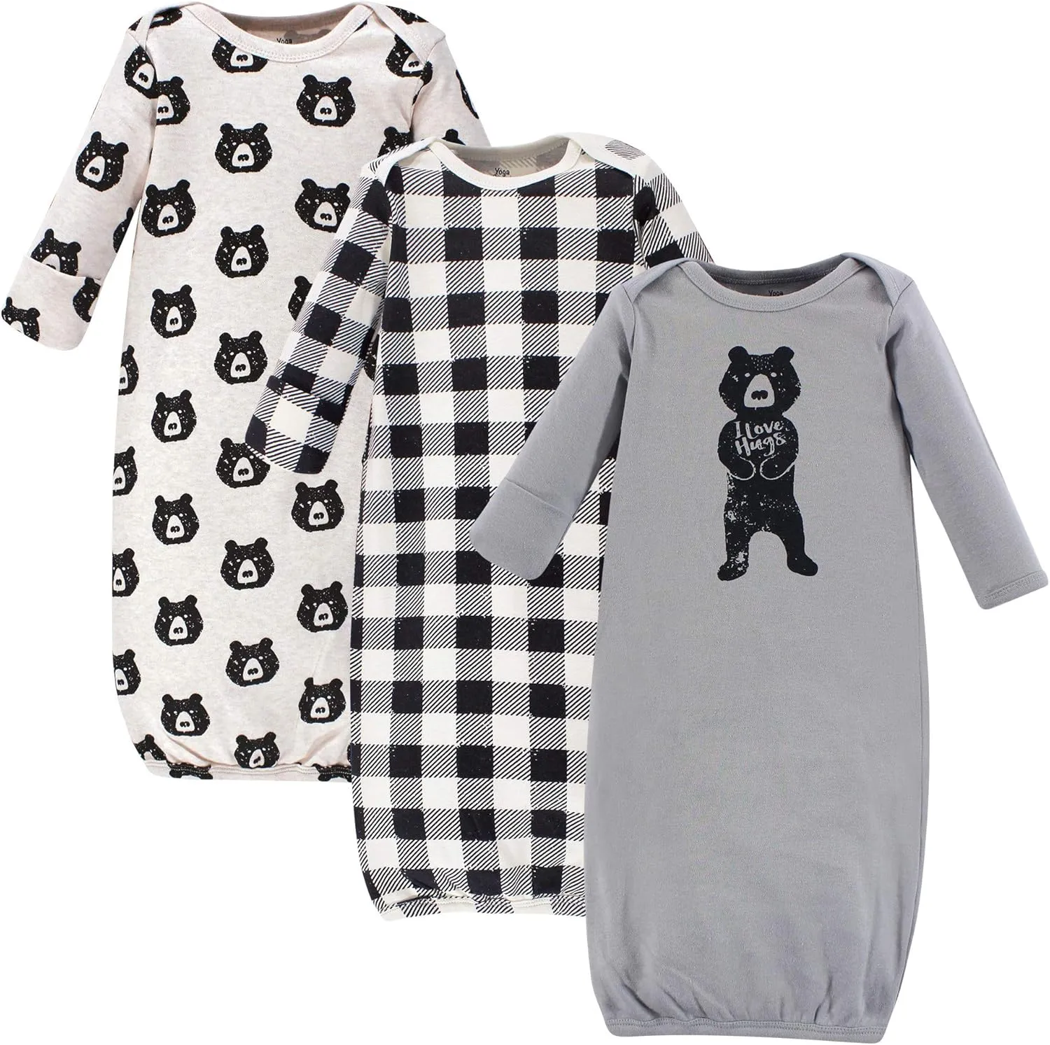Yoga Sprout Cotton Gowns, 3 Pack
