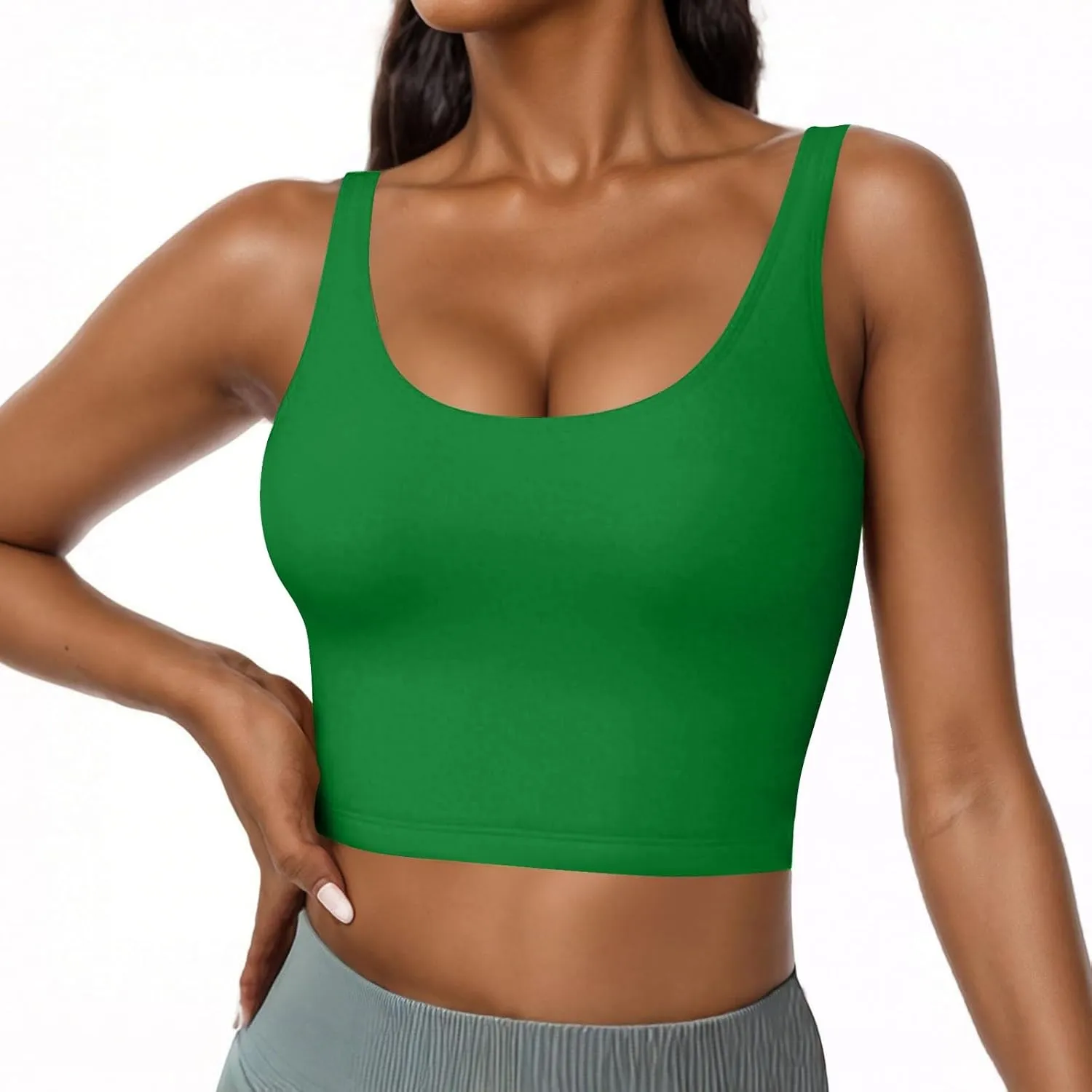 ZYXTIM Built in Bra Tank Tops for Women Sleeveless V Neck Workout Yoga Camis Shirts Cotton Stretch Quick Dry Basic Cami Tops