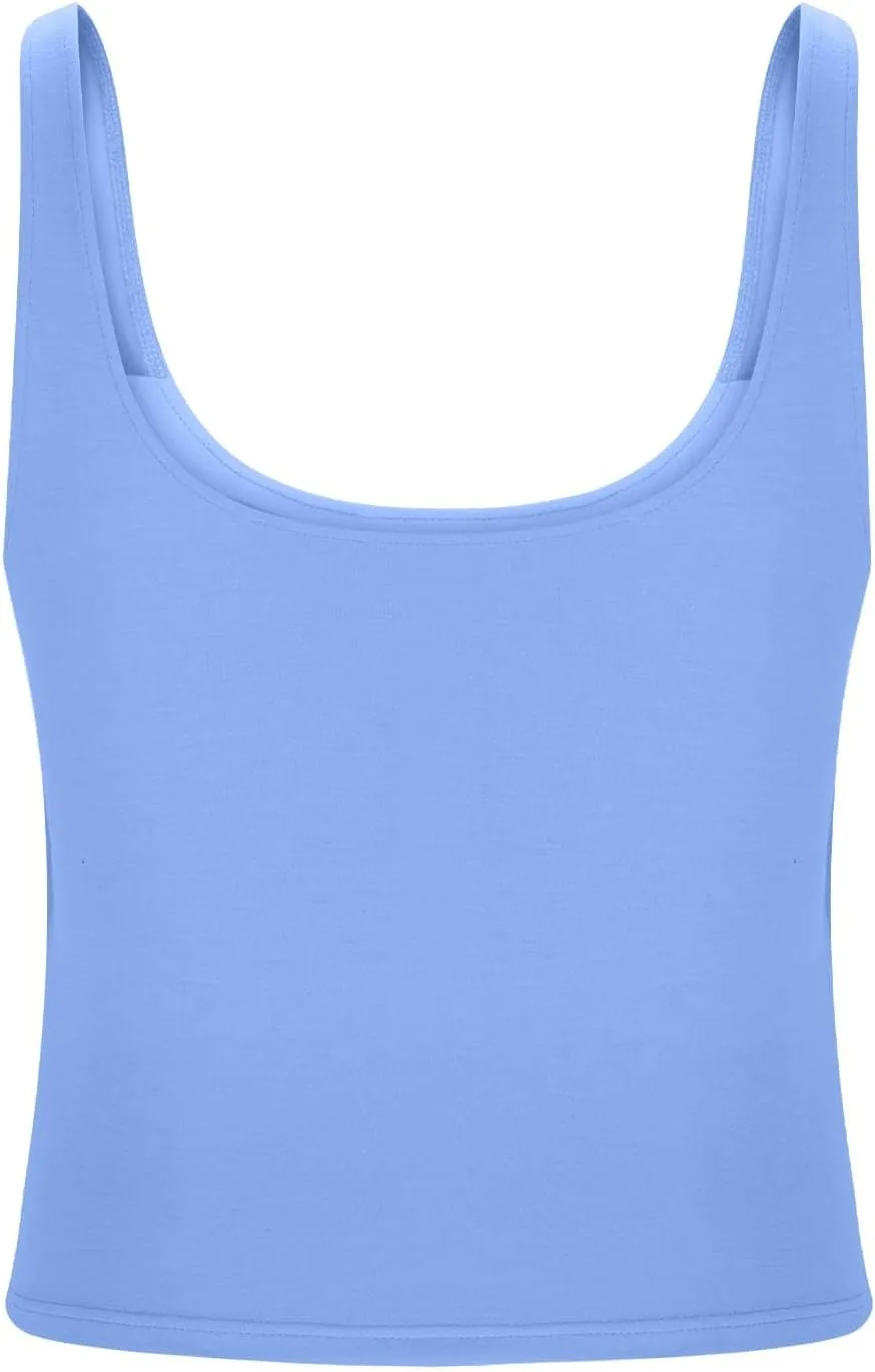 ZYXTIM Built in Bra Tank Tops for Women Sleeveless V Neck Workout Yoga Camis Shirts Cotton Stretch Quick Dry Basic Cami Tops