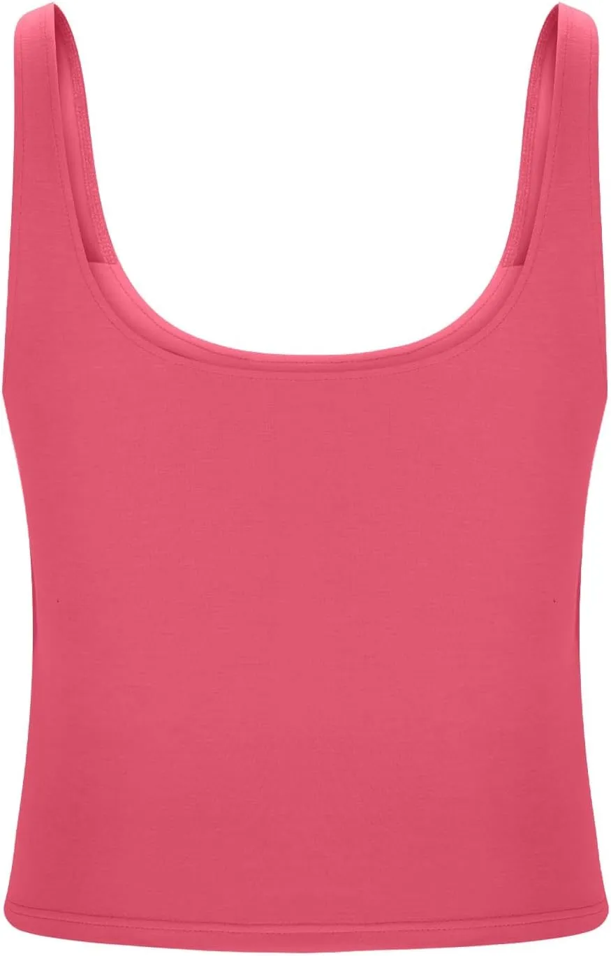 ZYXTIM Built in Bra Tank Tops for Women Sleeveless V Neck Workout Yoga Camis Shirts Cotton Stretch Quick Dry Basic Cami Tops