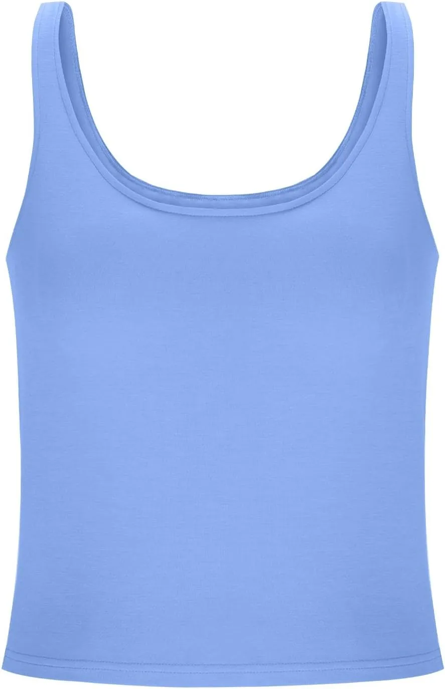 ZYXTIM Built in Bra Tank Tops for Women Sleeveless V Neck Workout Yoga Camis Shirts Cotton Stretch Quick Dry Basic Cami Tops