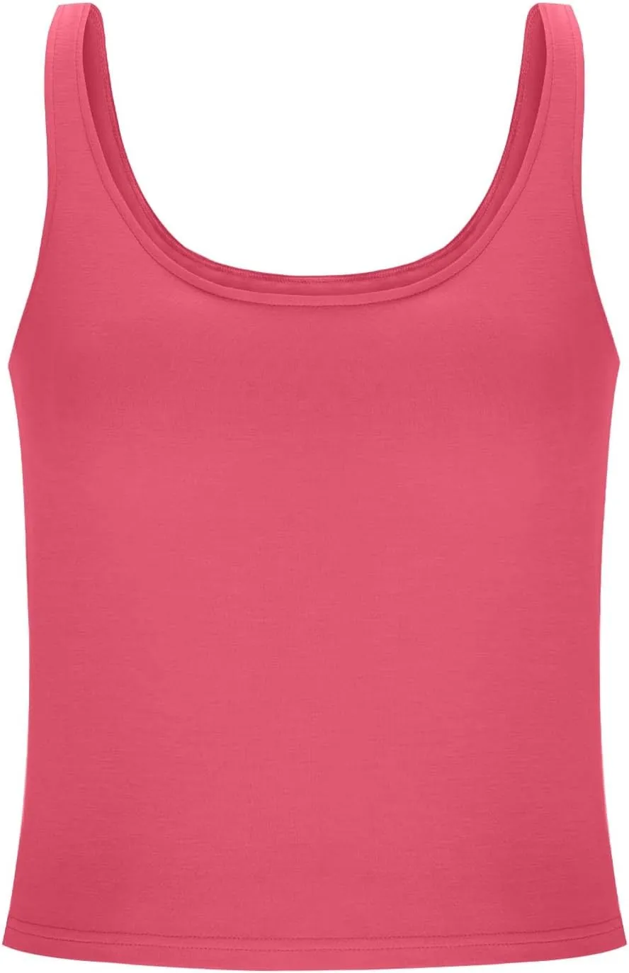 ZYXTIM Built in Bra Tank Tops for Women Sleeveless V Neck Workout Yoga Camis Shirts Cotton Stretch Quick Dry Basic Cami Tops