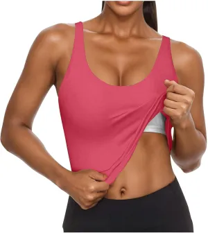 ZYXTIM Built in Bra Tank Tops for Women Sleeveless V Neck Workout Yoga Camis Shirts Cotton Stretch Quick Dry Basic Cami Tops