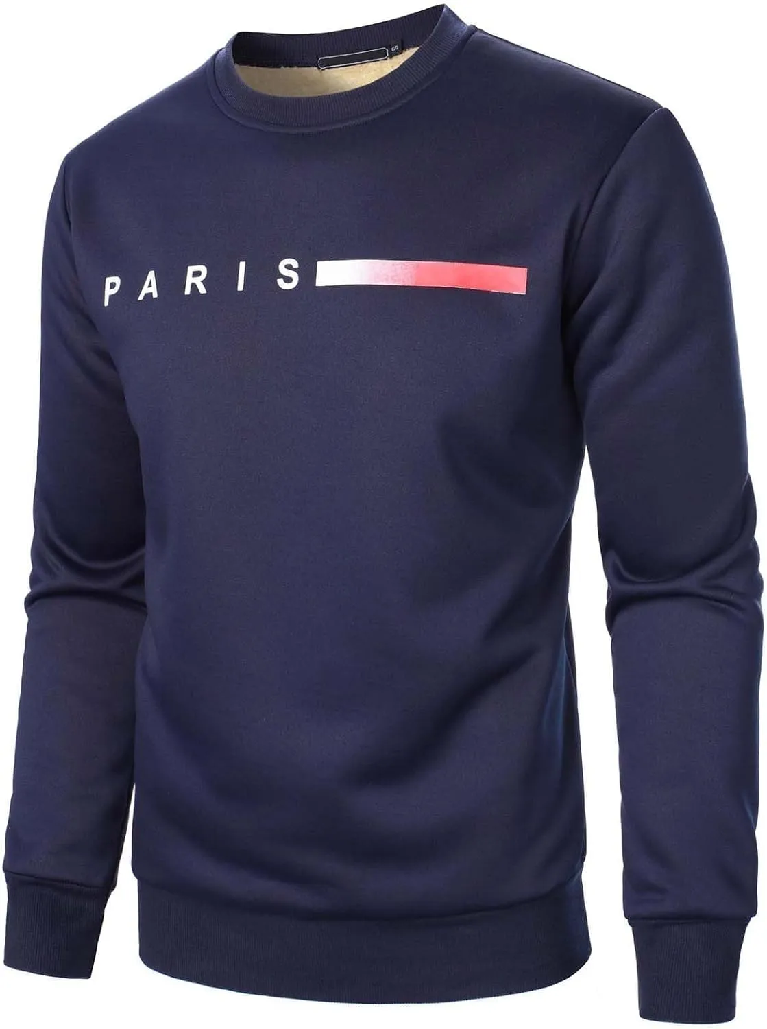 ZYXTIM Men's Sherpa Lined Sweatshirt Fleece Crewneck Long Sleeve Thermal Thick Winter Pullover Top Sweater Warm John Shirts
